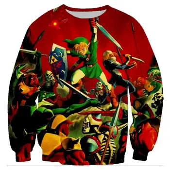 

Game The Legend of Zelda Link Sweatshirts 3D Print Harajuku Men Pullover Hoodies Long Sleeve Crewneck Streetwear Hoody Clothes