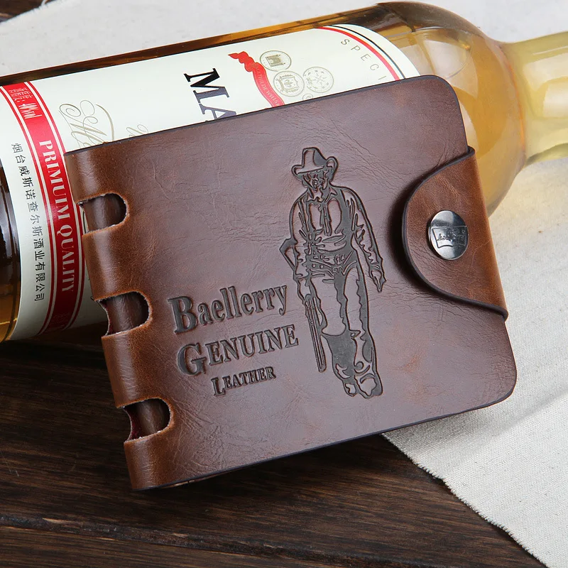 Small Wallet Purse Card-Holder Money-Bag Coin-Pocket Men Clutch Vintage Male Hasp Hollow-Out