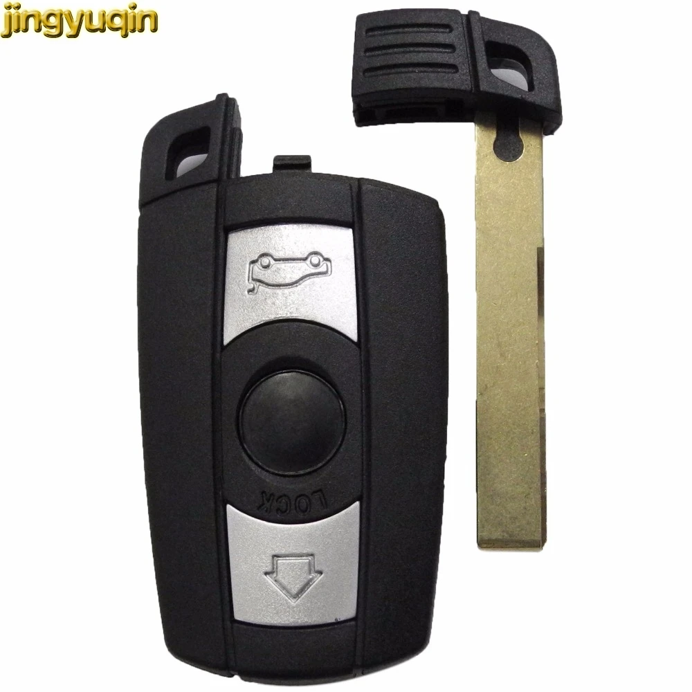 

Jingyuqin 10pcs Remote 3 Buttons Key Case Cover for BMW 1 3 5 6 7 Series Smart Key Shell Blade Fob E90 E91 E92 E60 Car-Styling
