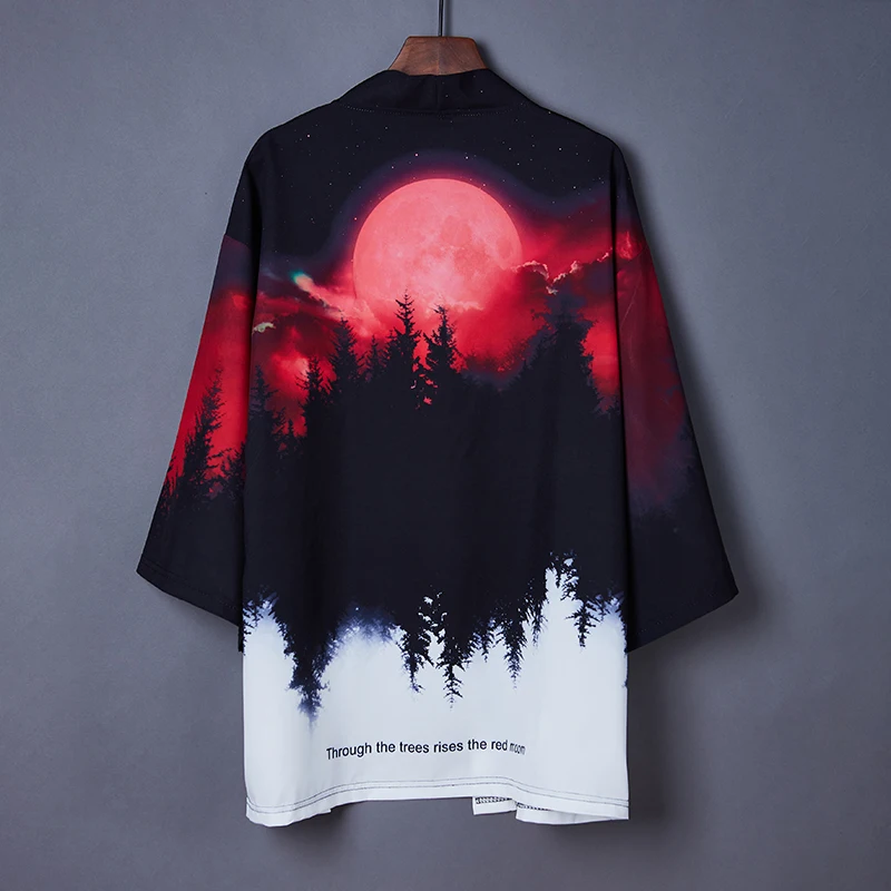 Japanese Kimono Cardigan Original Man Animation Weaving Yukata Male Jacket Harajuku Streetwear Samurai