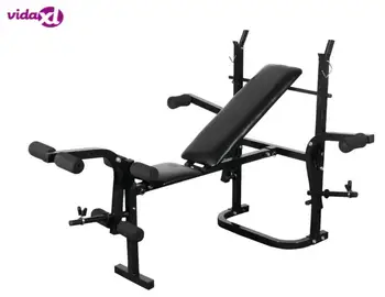 

vidaXL Indoor Multifunction Fitness Equipment Sit Up Bench Adjustable Crunch Board Barbell Rack Steel Weightlifting Training