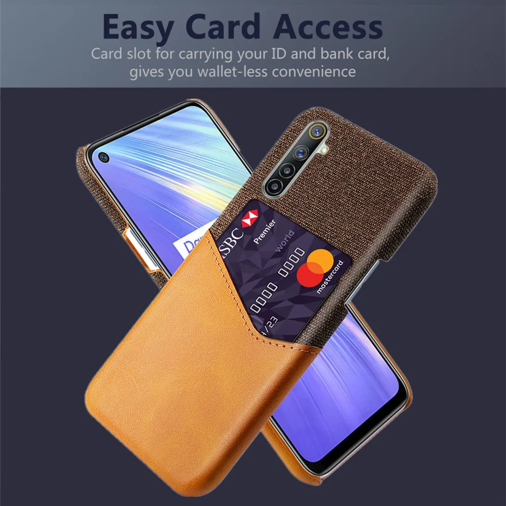 

Luxury Business Phone Case On The For OPPO Realme 6 Coque Cloth Texture PU Antiskid Cover For Oppo Realme 6 6.5" 2020 Capa Funda