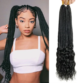 

goddess box braids Crochet Hair Curly Ends 20 inches Hair for Braid 20 Strands Synthetic Braiding Hair Extensions