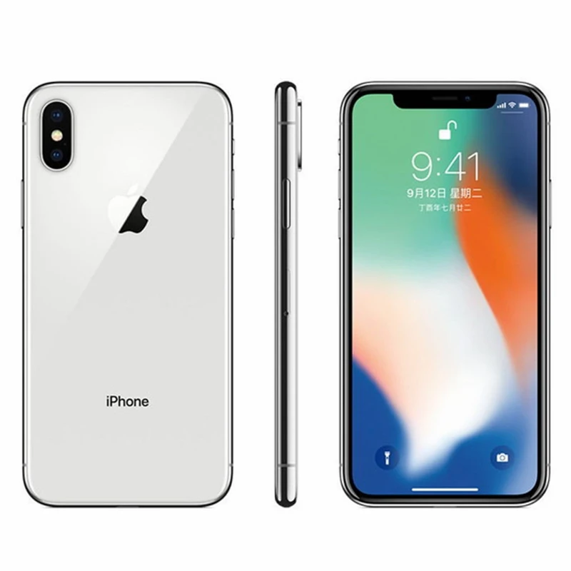 Разблокированный Apple iPhone X Hexa Core 3 Гб ram смартфон 5," 4G LTE 12MP двойная задняя камера распознавание лица 64 Гб/256 Гб мобильный телефон