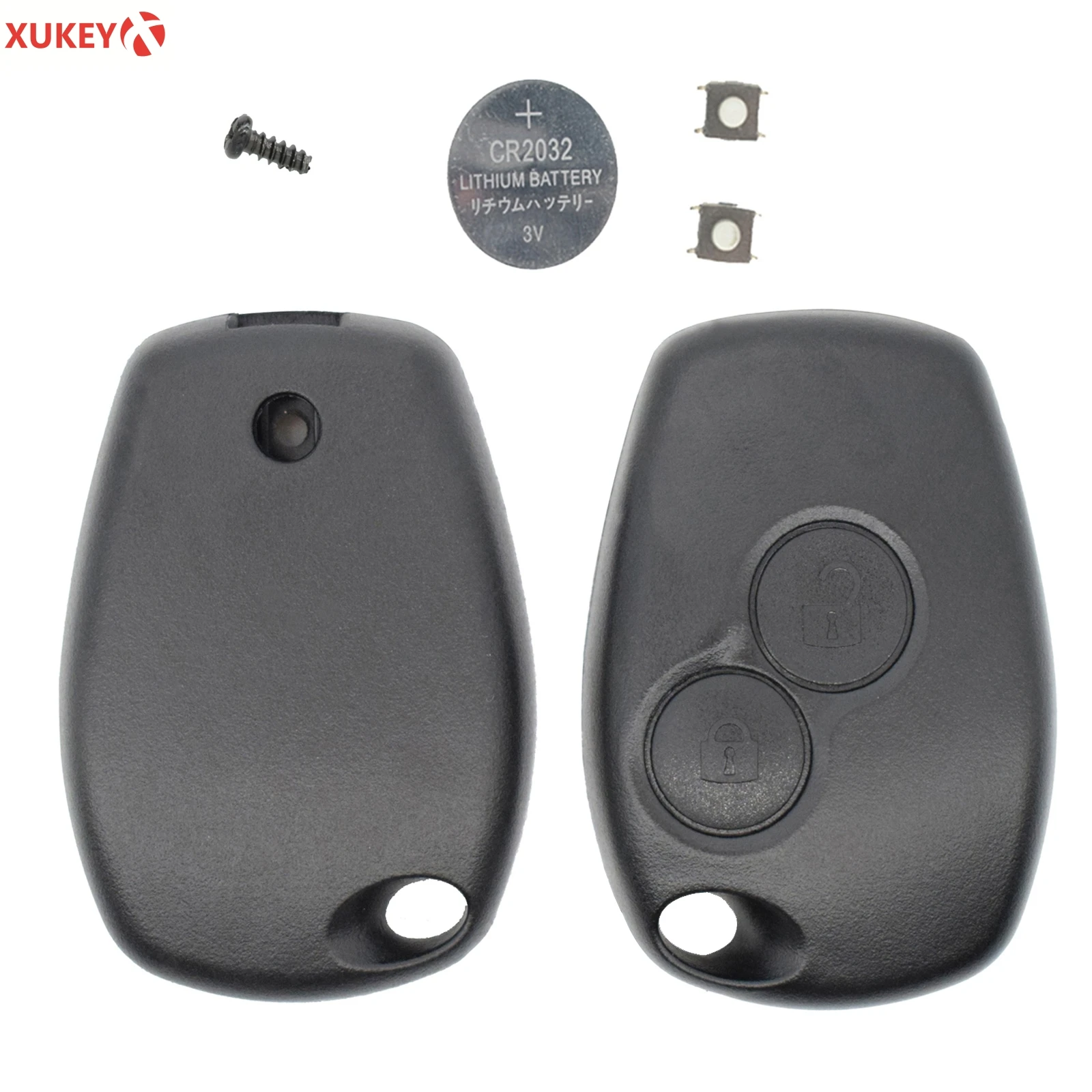 Coque de clé à distance pour Renault Clio Trafic Twingo Master Modus Logan,  interrupteur à 2 boutons, porte-clés de voiture, pièces de rechange,  batterie - AliExpress