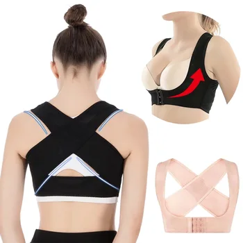 

Women Adjustable Elastic Back Support Belt Chest Posture Corrector Shoulder Brace Body Shaper Corset S/M/L/XL/XXL Dropshipping