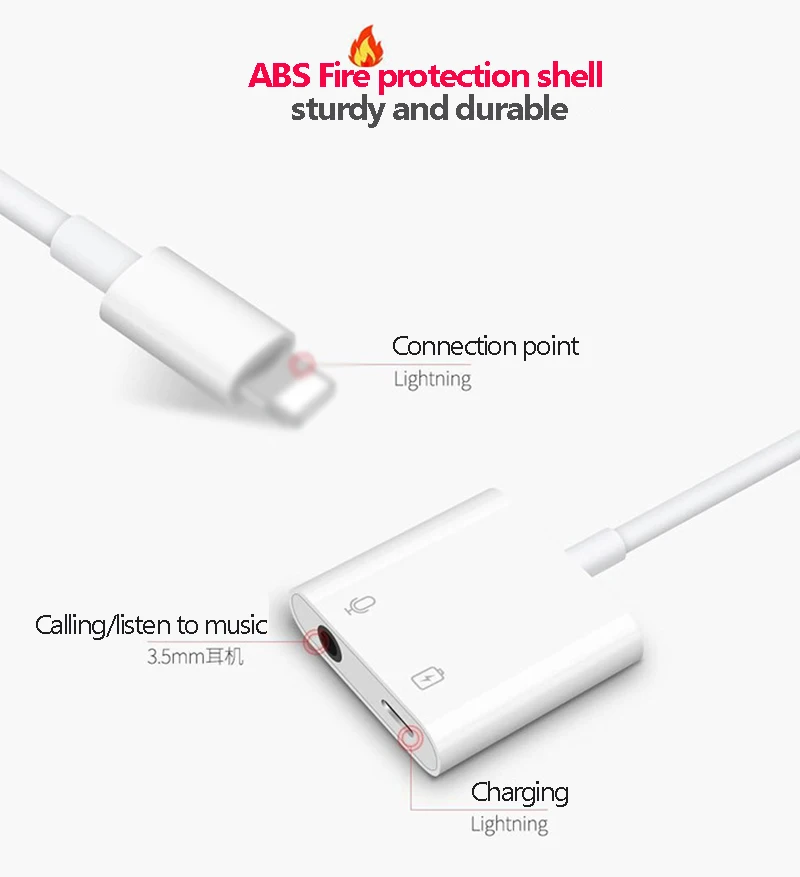 100pcs 3 5mm Jack Headphone Adapter for iphone iOS 10 2 11 for Lighting Plug Music Audio Earphone for iPhone Lightning Converter