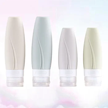 

4PCS Subpackaging Bottles Empty Silicone Bottles Portable Refillable Storage Containers for Lotion Travel Outdoor (60ml, PVC Bag