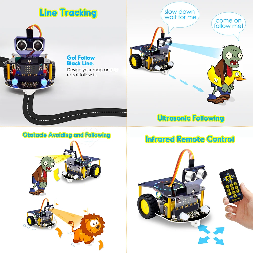 carro robô para micro bit robô haste programável diy brinquedos
