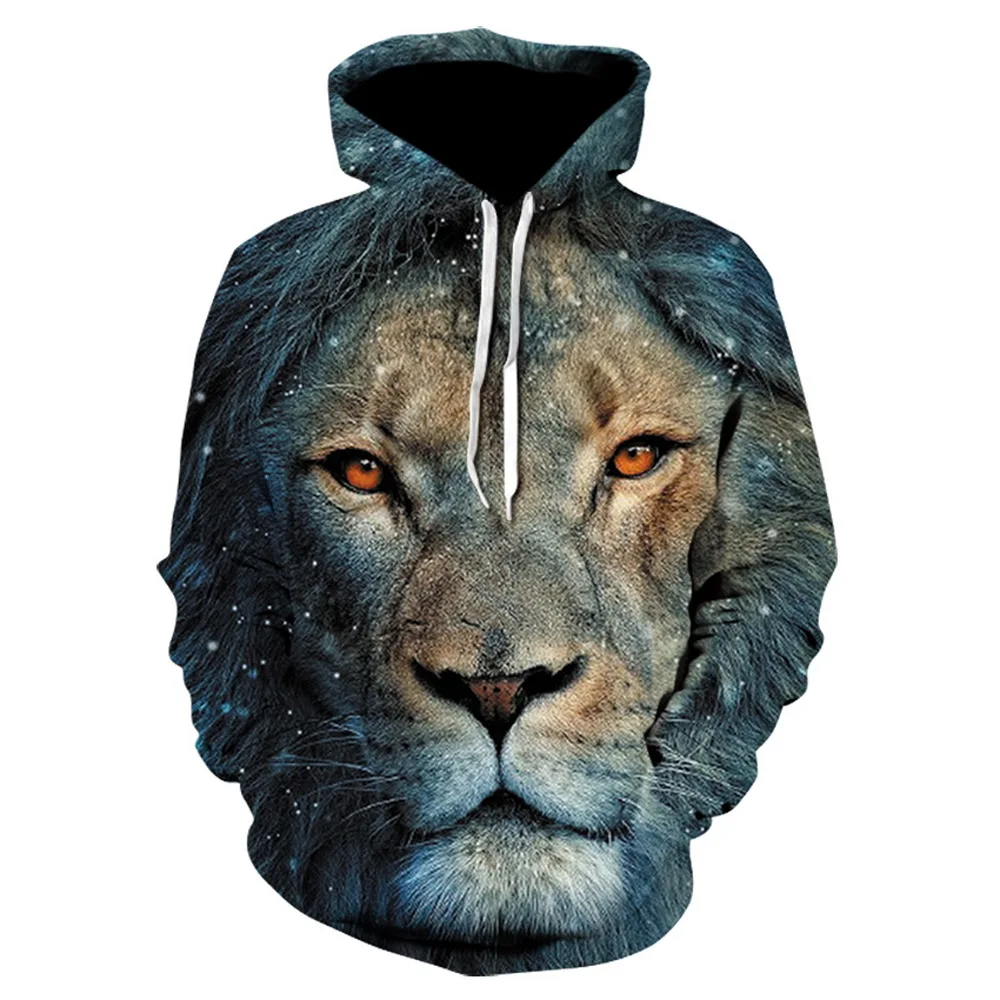 

2020 3D Print Gentle and gentle Lion Pullover Sweatshirt Harajuku Men Women Hoody Streetwear Jacket Autumn Winter clothes Drop