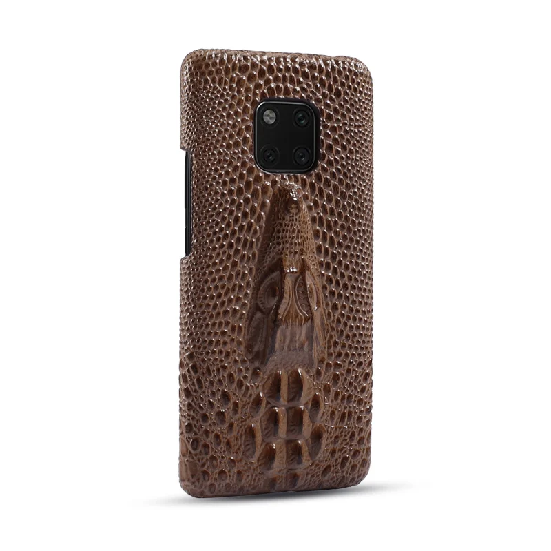 Стильный 3D чехол из натуральной кожи с драконом для huawei mate 20 роскошный защитный чехол для huawei mate 20 чехол для телефона - Цвет: Коричневый