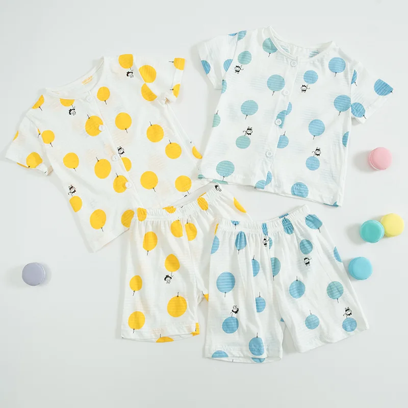 

New Newborn Baby Boys Girls Clothes Short Sleeved T-shirt+Briefs 2PCS Outfits Set Printed Fashion Cute Kids Summer Clothing Sets