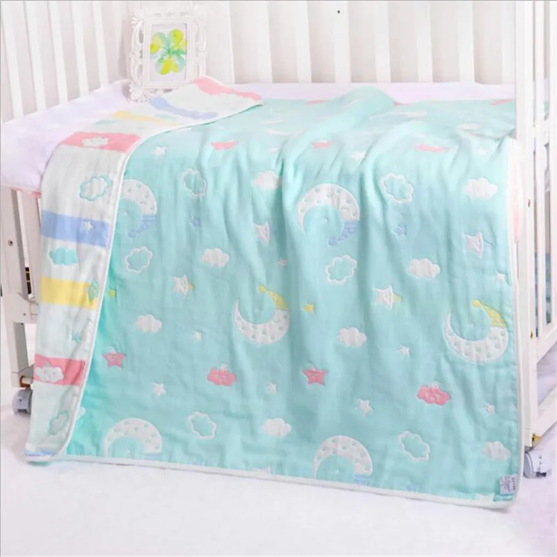 duvet covers Muslin Baby Blankets Children 6 layers Gauze Cotton Soft Quilt Newborn Infant Swaddle Towel Kids Bath Towel 110*110cm silk sheets