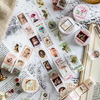 

Retro Post Office Series Coffee Plant Bullet Journal Washi Tape Adhesive Tape DIY Scrapbooking Sticker Label Stamp Masking Tape