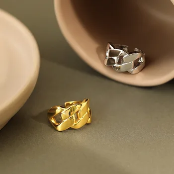 

Rings For Women Sterling Silver 925 Retro Eternity Handmade Chain Ring Koren Sortijas De Plata De Ley 925 Mujer Fine Jewellery