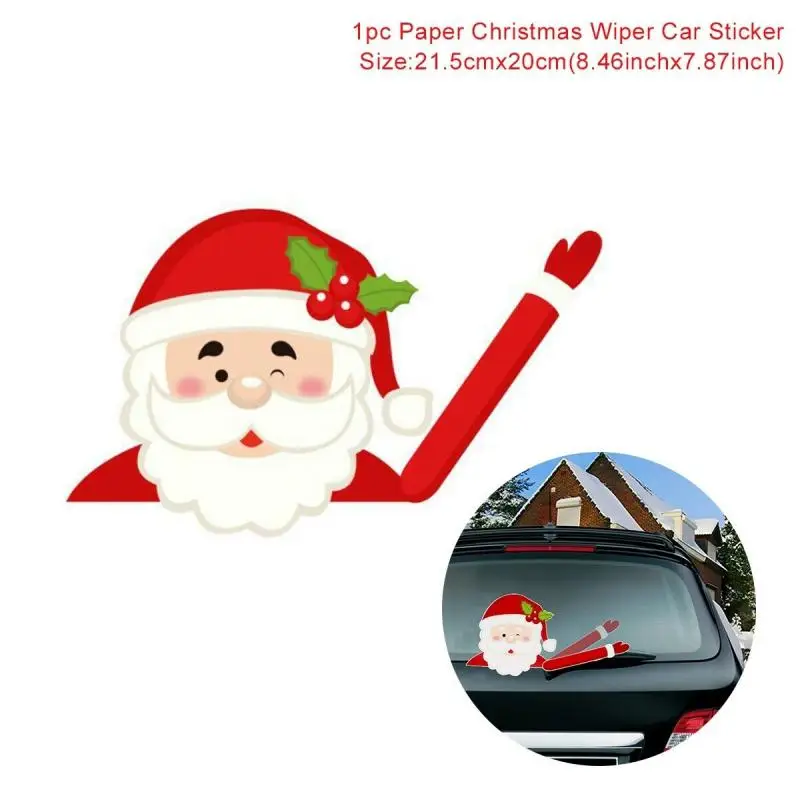 Рождественский автомобиль наклейки с Сантой автомобильный Стайлинг автомобиля заднего стекла, развевающиеся рычаг стеклоочистителя Стикеры автомобиль Accessries - Название цвета: 1