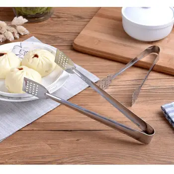 

Stainless Steel Food Clip Bread Folder Barbecue Steak Clip Utensils Buffet Cooking Tool Anti Heat Food Tongs Kitchen Tools 18/26