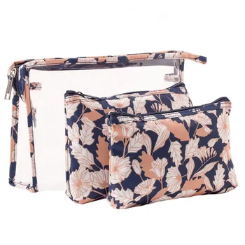 

3pcs/set Fashion Brand Cosmetic Bags Waterproof Portable Make Up Bag Women PVC Pouch Travel Handmade Toiletry Bag