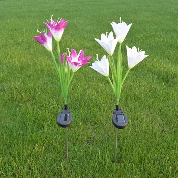 

2pcs Solar Lily Light LED Outdoor Waterproof Solar Power Lawn Lamp Flower Decorative Lights Patio Lighting Landscape Lamp