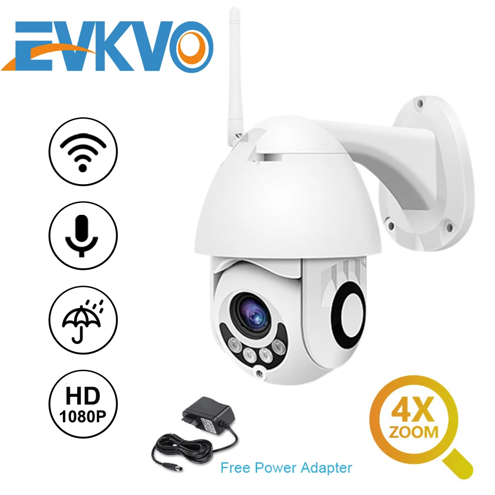 EVKVO 1080P HD PTZ IP камера ICSEE двухстороннее аудио беспроводной Wi-Fi безопасности открытый скорость купольная камера видеонаблюдения CCTV Onvif P2P