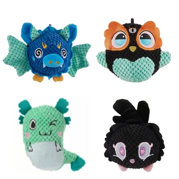 

4 Pcs Soft Stuffed Durable Plush Dog Chew Toys with Crinkle Sound Cute Puppy Molar Doll Bite-Resistant Tooth Cleaning