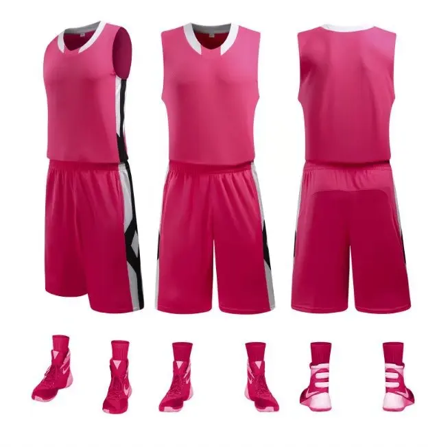 Баскетбольный костюм мужской диких мяч обучение соревнований спортивный жилет группа купить летний дышащий пот рубашка - Цвет: Розовый