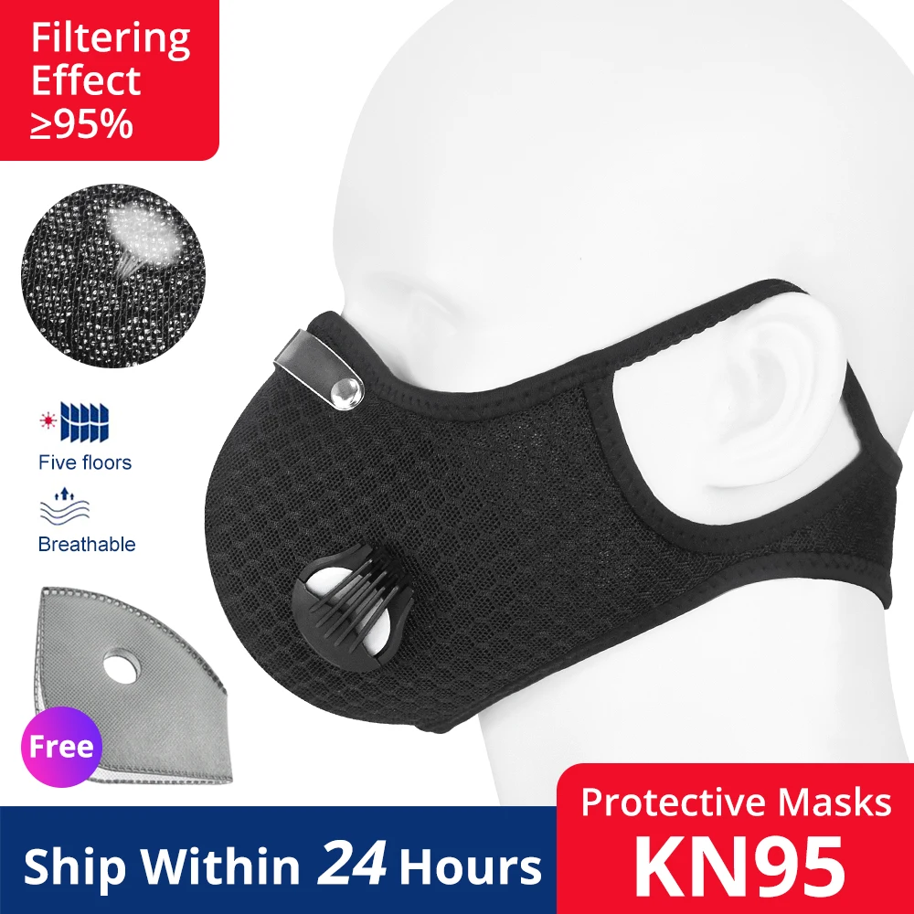 

Fashion Face Mouth Mask Anti Dust Mask Filter Windproof Mouth-muffle Bacteria Proof Flu Face KN95 Masks Care Reusable Washable