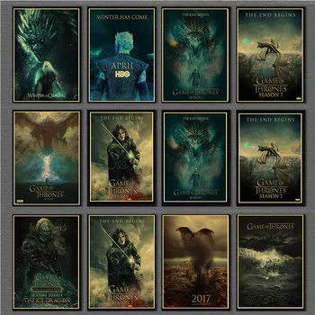 

Vintage Poster Game of Thrones For Home/bar Decor Retro Kraft Paper Wall Decor