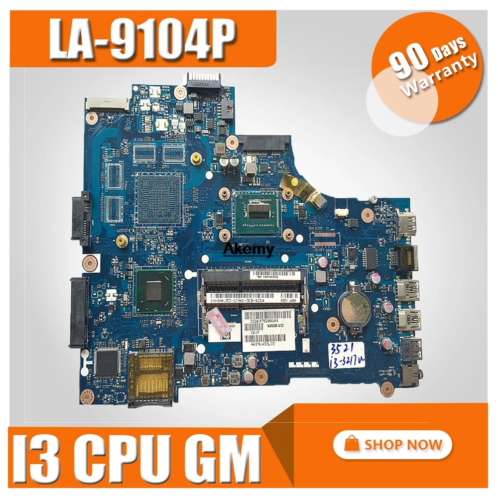 

CN-0DNFV5 DNFV5 FOR DELL INSPIRON 2521 3521 5521 laptop motherboard VAW00 LA-9104P REV:1.0 mainboard NOTEBOOK PC W/ i3 CPU