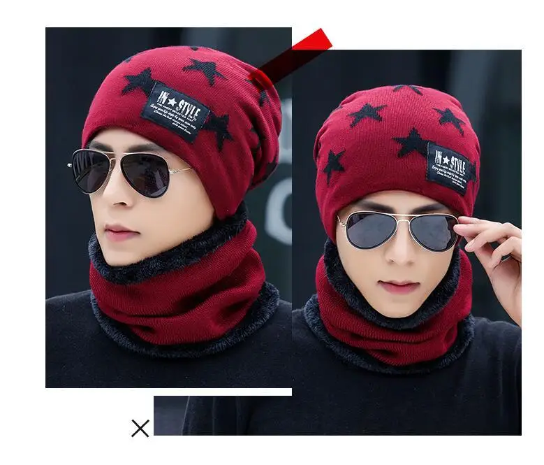 Зимние шапки для мужчин Skullies Beanie шапка зимняя шапка женский шерстяной шарф шапка s набор Детская Балаклава маска Knitted шапка вязаная шапка