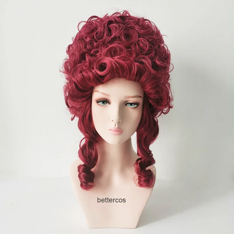 Cosplay Wigs Marie Antoinette Cosplay Wigs Costume Accessory Princess Medium Curly Heat Resistant Synthetic Hair Wig + Wig Cap