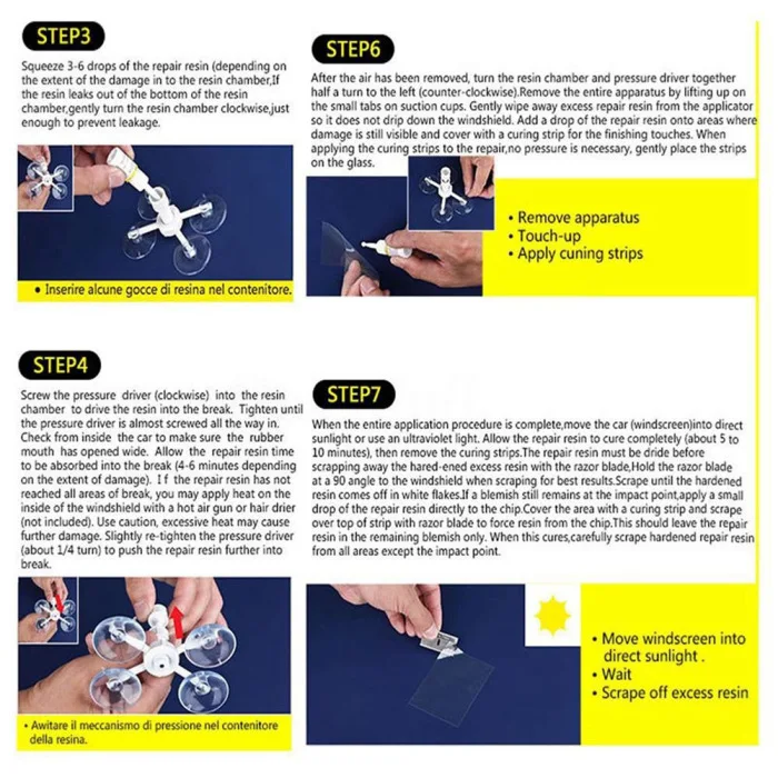 Ветровое стекло ремонт комплект присоска окна стекло трещина ремонт для автомобиля JA55