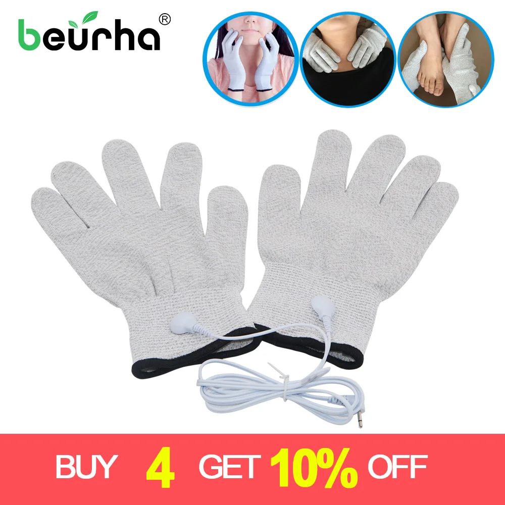 Электрический массажер для перчаток, массаж тела, электрический стимулятор мышц, облегчение боли в руке, терапия с проволокой, посеребренное волокно