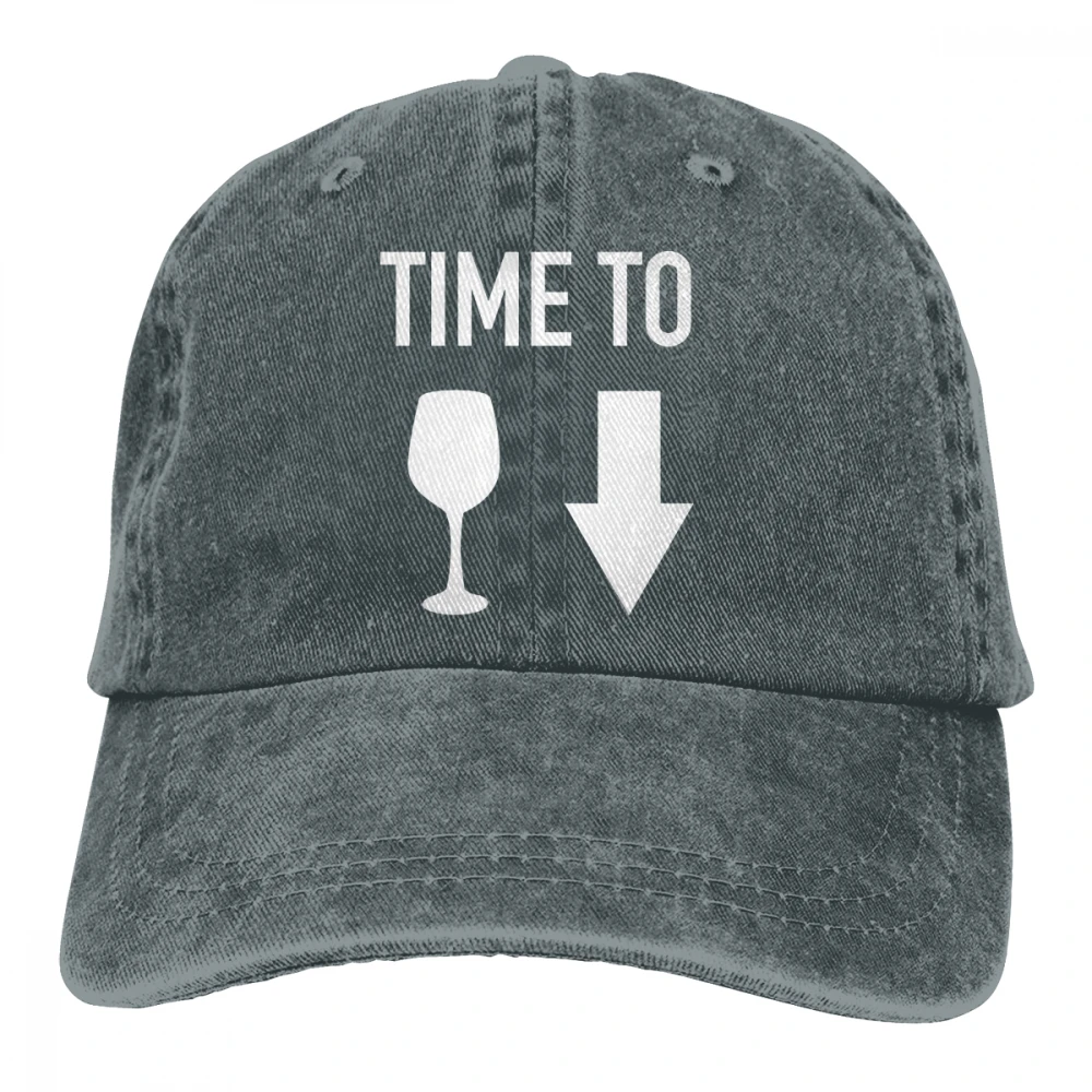 Время Wime вниз Casquette черный унисекс Мужские Женские джинсовые бейсболка с ремешком кепки Регулируемый Гольф папа шляпа