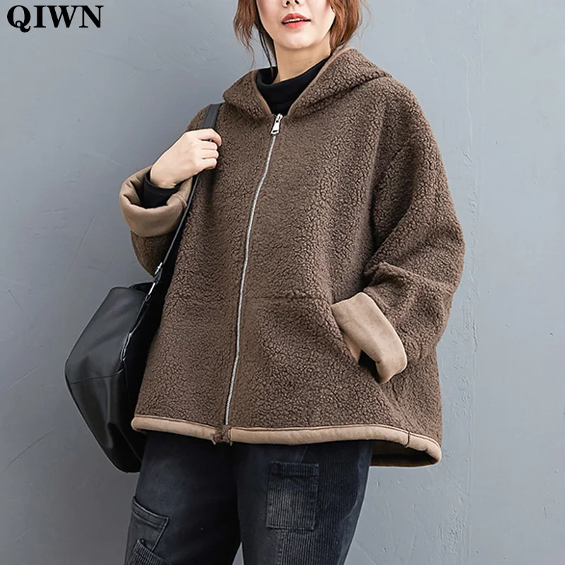 

2020 Winter Plus Size Women Coats Oversize Hooded Faux Fur Teddy Bear Coat Jacket Plus Size Thick Warm Flocking Zipper Outerwear
