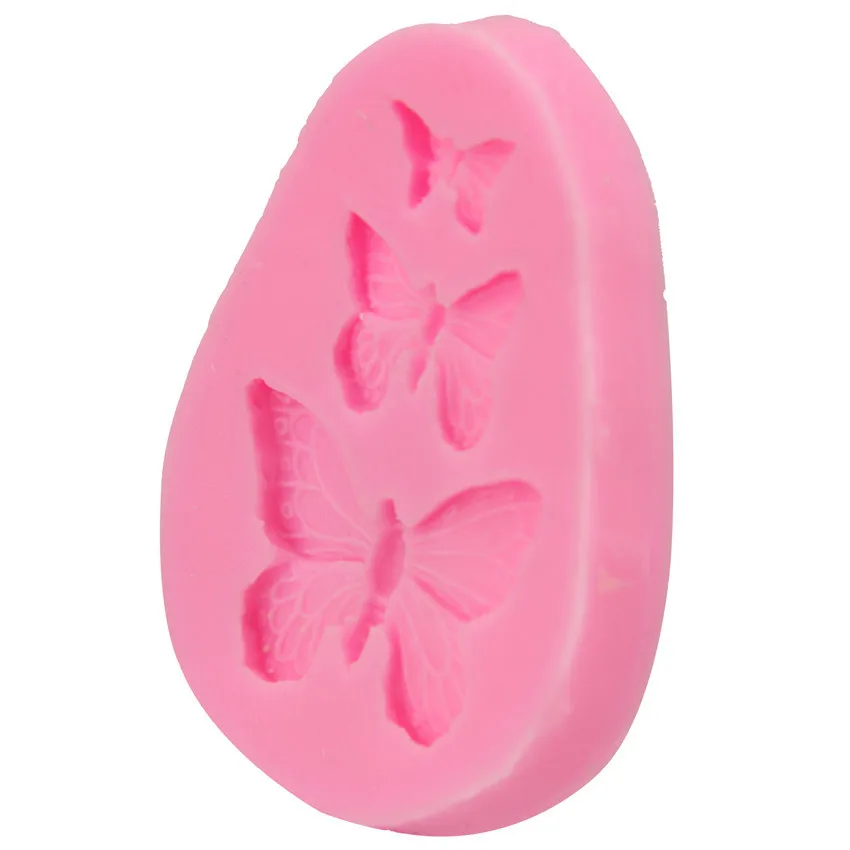 Силиконовые 3 бабочка Форма пресс-форма для торта Fondant(сахарная) Сахар Кухня аксессуары