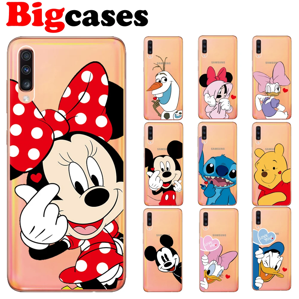 Soft TPU Fundas For Samsung Galaxy A10 A20 A30 A40 A50 A70 Case Cover Transparent Silicone Coque Cute Minnie Mickey Phone Shell |