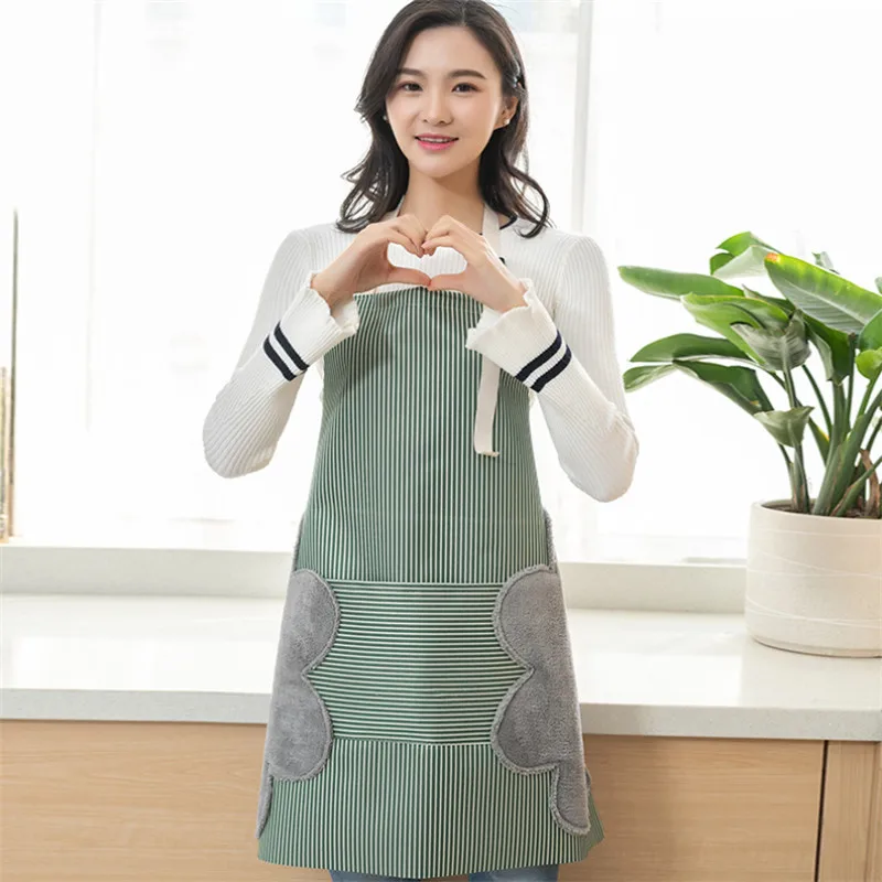 Adjustable Aprons Oxford Cloth Kitchen Apron Women Striped Restaurant Sleeveless Vintage Apron Delantal Cocina 70x72cm
