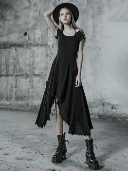 

PUNK RAVE Punk State Dark Gothic Dress Irregular Burr Stitching Long Skirt