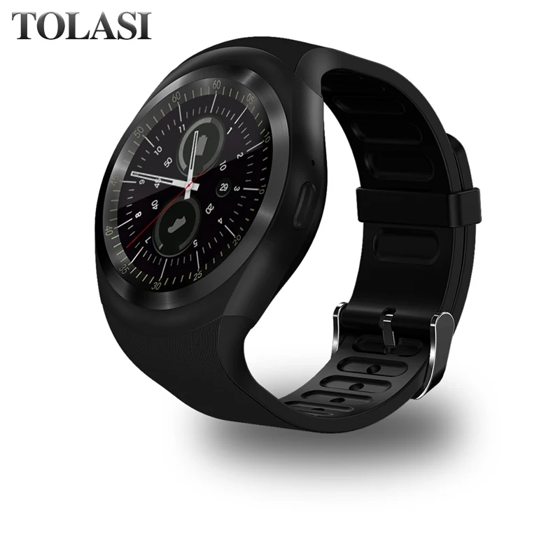 

On sale Y1 circle screen Smart Watch Fitness Tracker support Nano SIM Card TF Card for Apple iPhone HTC Xiaomi Android Phones