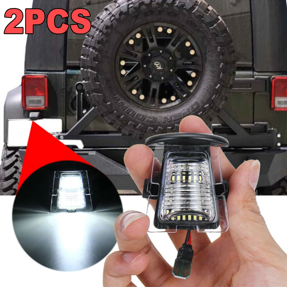 2x задний бампер номерной знак светильник для Jeep Wrangler JK JKU SMD СВЕТОДИОДНЫЙ 2007-18