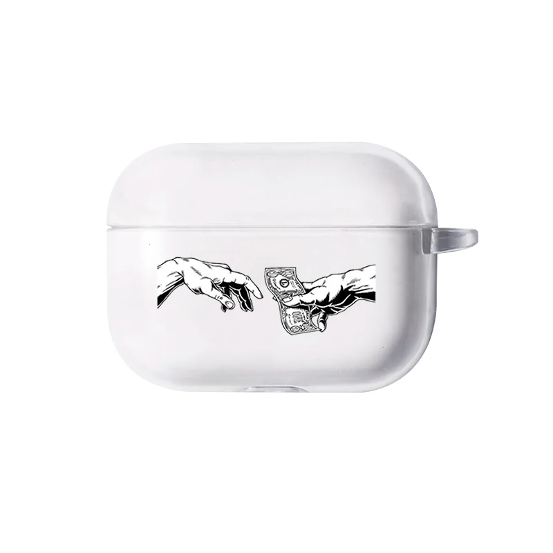 I250002 Силиконовый чехол для Airpods, черный художественный Прозрачный чехол для Clear AirPods Pro, чехол, силиконовый защитный чехол, беспроводной чехол для наушников - Цвет: I250002