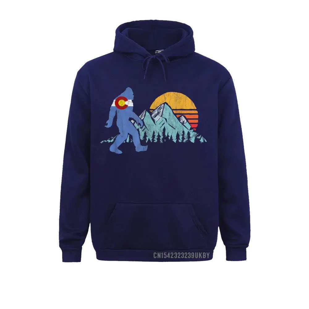 Fashion Women Sweatshirts Retro Bigfoot Sun Mountain State Flag of Colorado Graphic T-Shirt__A10981 Leisure Hoodies Thanksgiving Day Clothes Long Sleeve Retro Bigfoot Sun Mountain State Flag of Colorado Graphic T-Shirt__A10981navy