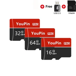 Carte mémoire Micro sd professionnelle, 8 go 16 go 32 go 32 go, SDXC/SDHC, classe 10, TF/SD, usb, Flash, 64 go, cadeau gratuit 
