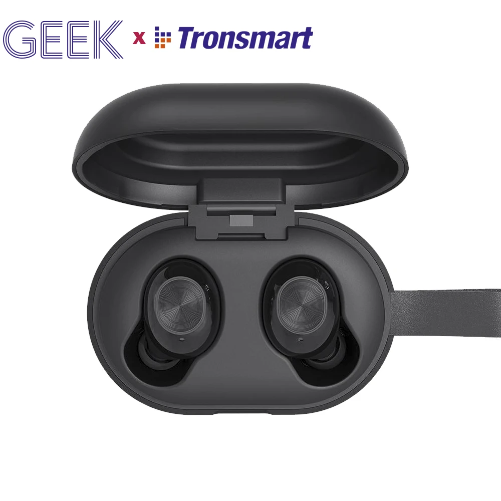 Tronsmart Spunky Beat Bluetooth TWS наушники APTX Беспроводные наушники с qualcommchip, CVC 8,0, сенсорное управление, голосовой помощник - Цвет: Черный