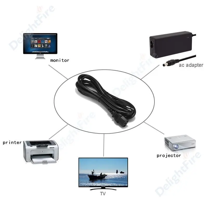 IEC C13 шнур питания 0,5 м 1,5 м 2 м 3 м 5 м Швейцарский Штекер кабель питания для Dell ПК монитор компьютера принтер LG ТВ радиоприемник с проектором