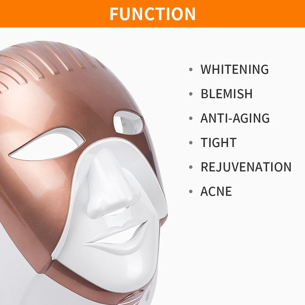  LED Mask Beauty Device Rechargeable 7 Colors Led Mask With Neck Skin Care Wrinkle Acne Removal Skin - 4000156165401