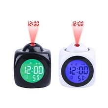 

New Creative Attention Projection Display Backlight LED Projector Home Clock Digital Weather LCD Snooze Clock Bell Alarm
