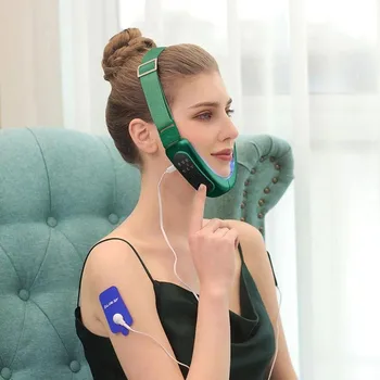 

V-Face Shaping Massage Reduce Double Chin Face Massager Micro-Current TENS Remote Control Hot Compress Face-Lifting Devices