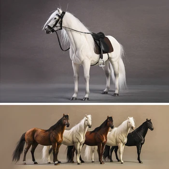 

JXK 1:12 Warm-blooded Horse Simulation Static Model Soldier Mounted Home Decoration Model Toy